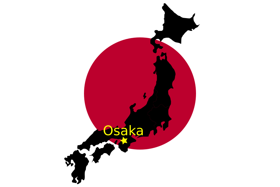 Map Flag of Osaka